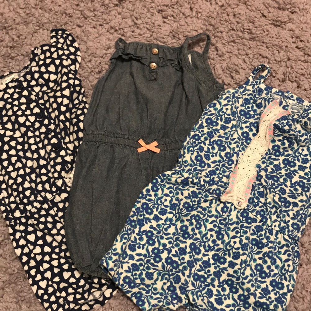 3 Carters Rompers Bundle